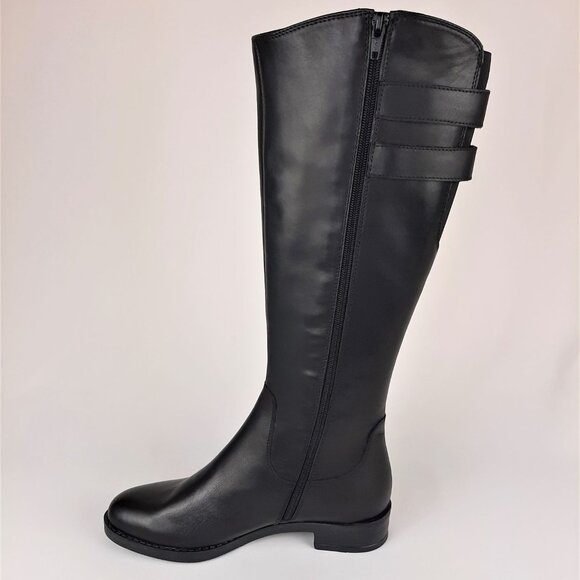 Knee High Black Boot with Buckles - Picture 4 of 10